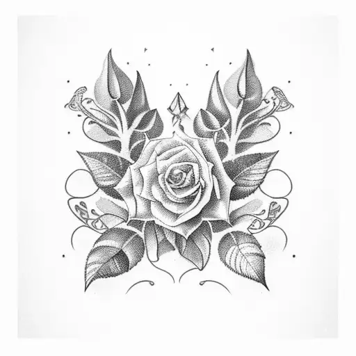 Botanical illustrations tattoo design idea