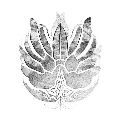 Dragon marigold butterfly paw prints tattoo design idea
