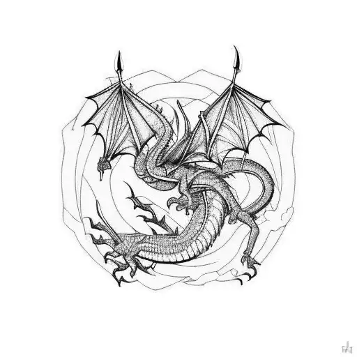 Red dragon tattoo design idea