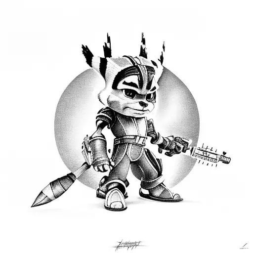 ratchet and clank tattoo design idea