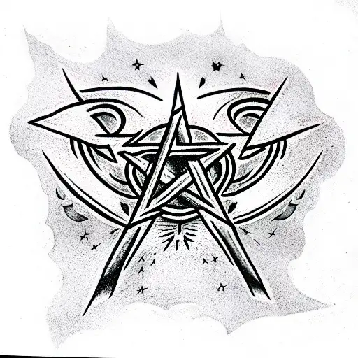 Pentagram tattoo design idea