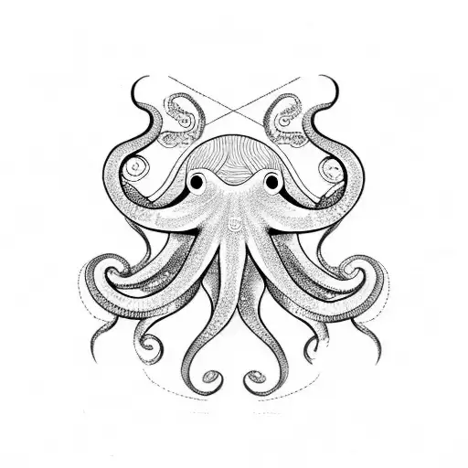 octopus orca and dolphin tattoo design idea