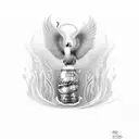 gutair with Budweiser  tattoo design idea