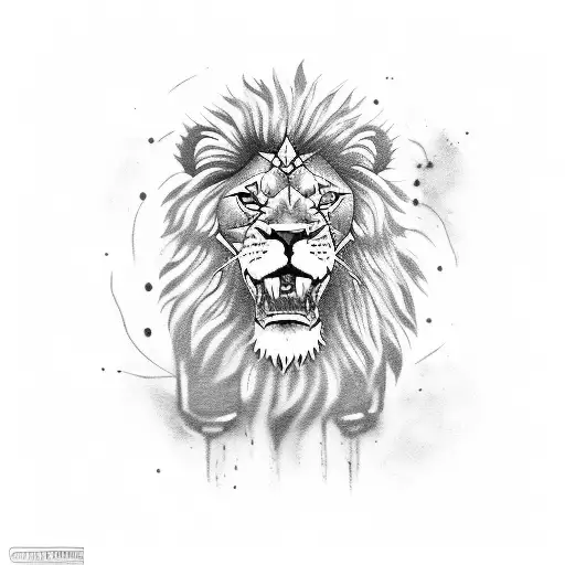 A rap-inspired tattoo featuring a microphone and a lion in a fierce battle for dominance tattoo design idea
