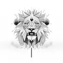 A rap-inspired tattoo featuring a microphone and a lion in a fierce battle for dominance tattoo design idea