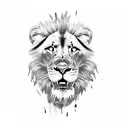 A rap-inspired tattoo featuring a microphone and a lion in a fierce battle for dominance tattoo design idea
