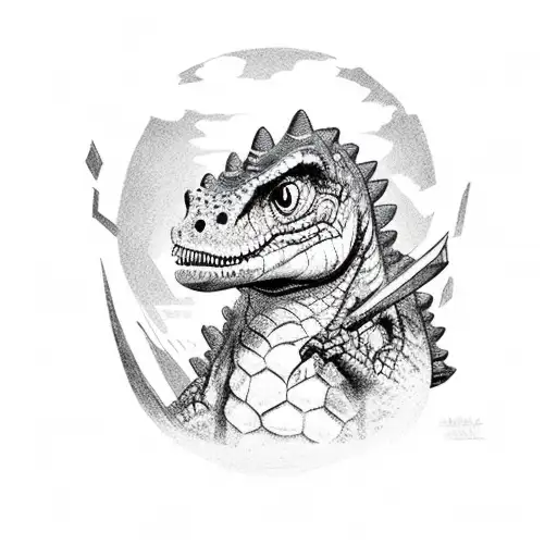 cute dinosaurs tattoo design idea