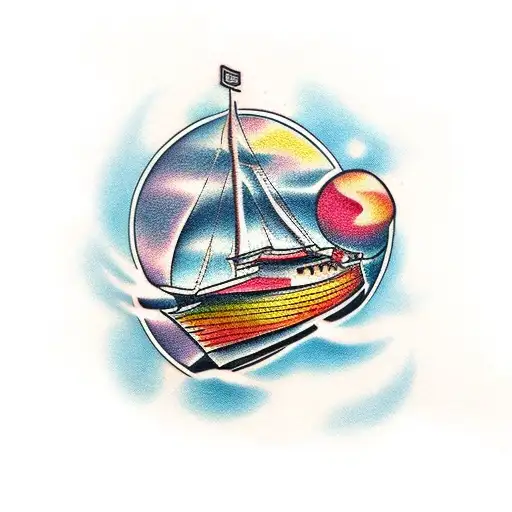 boat  tattoo design idea