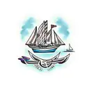 boat  tattoo design idea