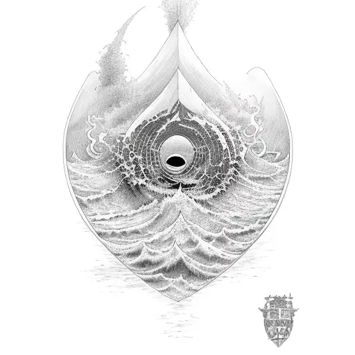 Isaiah 43:2 with waves tattoo design idea