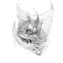 Isaiah 43:2 with waves tattoo design idea