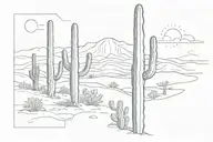one desert pillar, hand letter "I'll be seeing you" in written text,  one singular saguaro cactus, only show one cactus  tattoo design idea