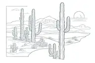 one desert pillar, hand letter "I'll be seeing you" in written text,  one singular saguaro cactus, only show one cactus  tattoo design idea