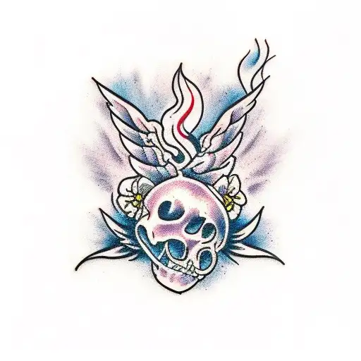 burning bush tattoo design idea