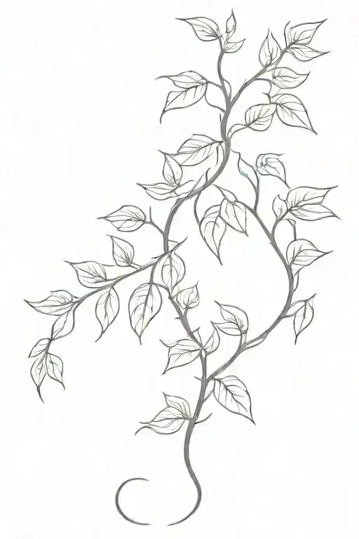 vine climbing leg tattoo design idea