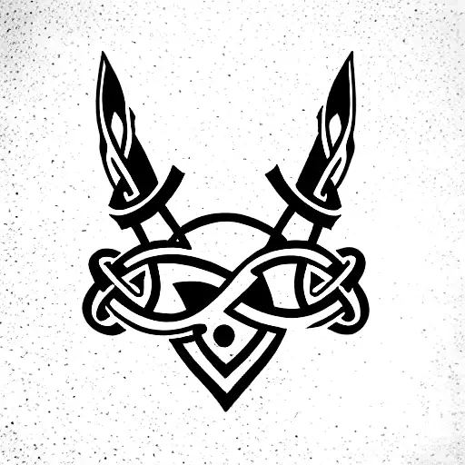viking with two axes tattoo design idea