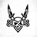 viking with two axes tattoo design idea