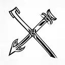 viking with two axes tattoo design idea