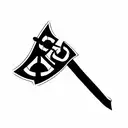 viking with two axes tattoo design idea