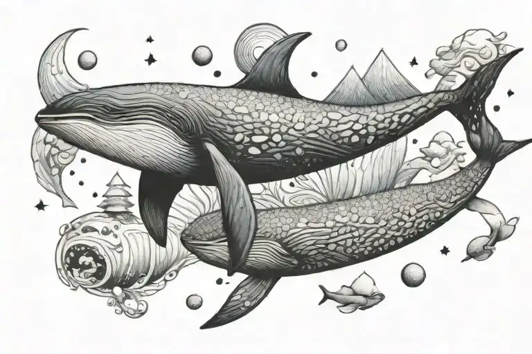 bts dreamy air whales tattoo design idea