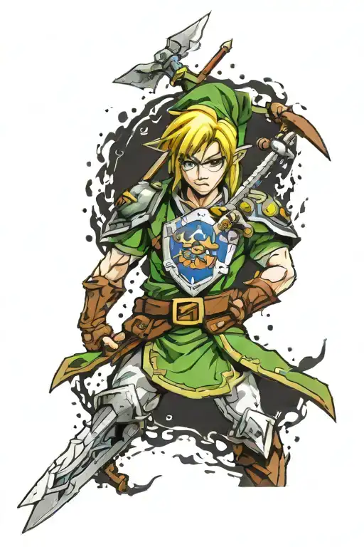 The legend of zelda ocarina of time tattoo design idea