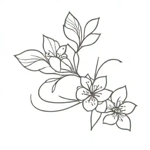 a simple text and simple flower surrounded tattoo design idea