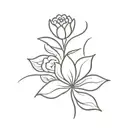 a simple text and simple flower surrounded tattoo design idea