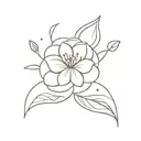 a simple text and simple flower surrounded tattoo design idea