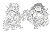 Mini Maui from Moana tattoo design idea