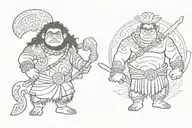 Mini Maui from Moana tattoo design idea