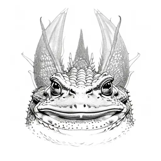 draw a dragon that looks like a toad tattoo design idea