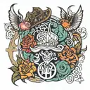 hip hop symbols tattoo design idea