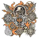 hip hop symbols tattoo design idea