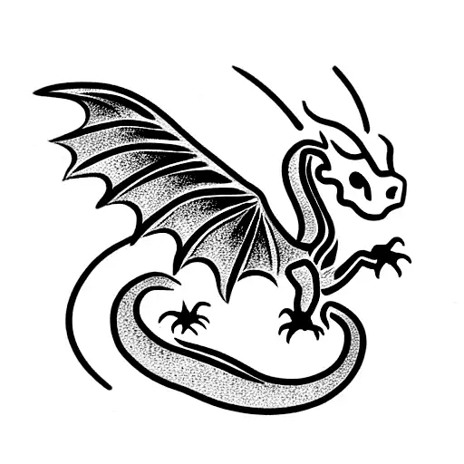 Small cute dragon designs tattoo design idea