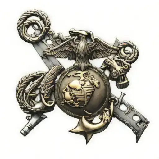 us marine corps emblem tattoo design idea