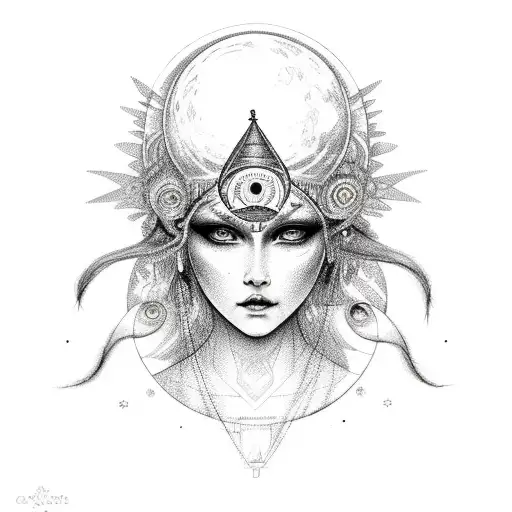full moon goddess tattoo｜TikTok Search