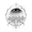 tree of life evil eye spiritual majestic  tattoo design idea