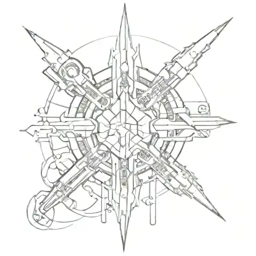 cyber sigilism tattoo design idea