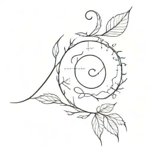 fibonacci sequence inspired tattoo featuring leaves or thorns math numbers tattoo design idea