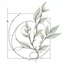 fibonacci sequence inspired tattoo featuring leaves or thorns tattoo design idea