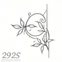 fibonacci sequence inspired tattoo featuring leaves or thorns math numbers tattoo design idea