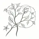fibonacci sequence nature inspired tattoo featuring tree leaves or thorns tattoo design idea