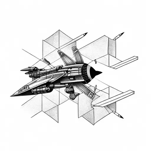 bumble bee fighter jet tattoo design idea