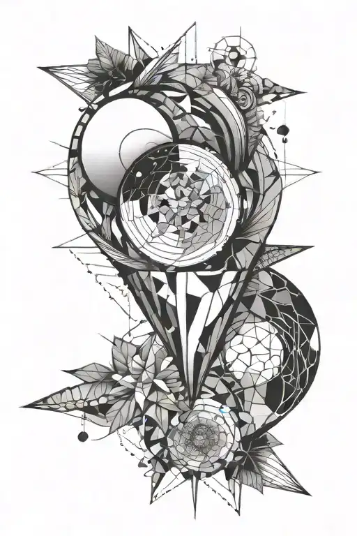 dry, heart, balance, planet, affection, love, a cycle between mind and heart tattoo design idea