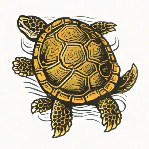 turtle swimming gracefully tattoo design idea