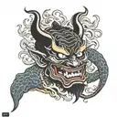 HANNYA tattoo design idea