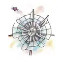 sesplate windmill with clouds tattoo design idea