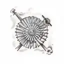 sesplate windmill with clouds tattoo design idea