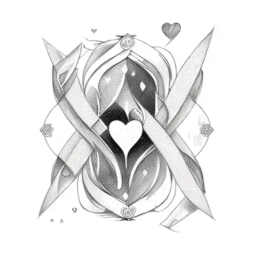 Hourglass hearts K-pop  tattoo design idea