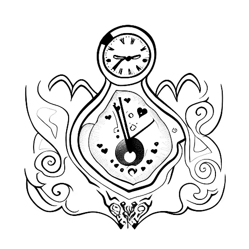 Hourglass hearts K-pop  tattoo design idea